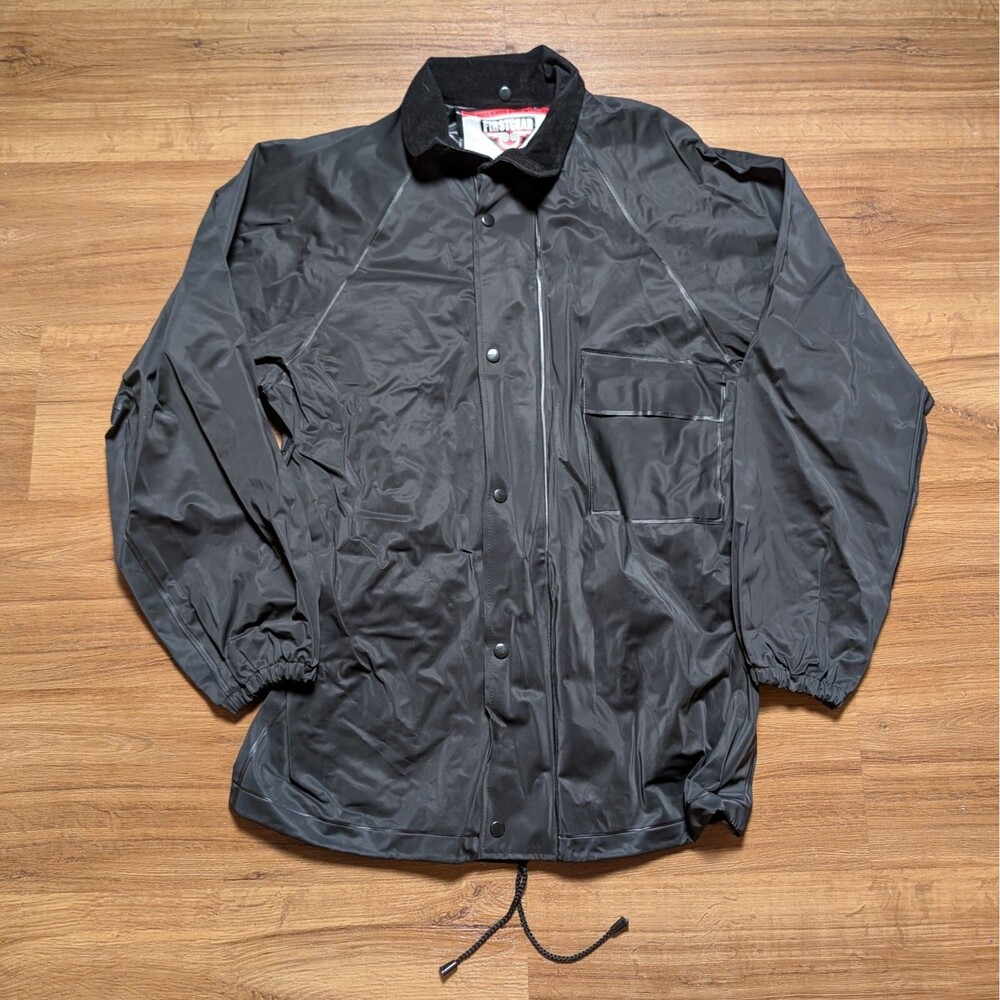 First Gear Premium Riding  Rain Jacket Size Small Full Zip PVC Motorcycle